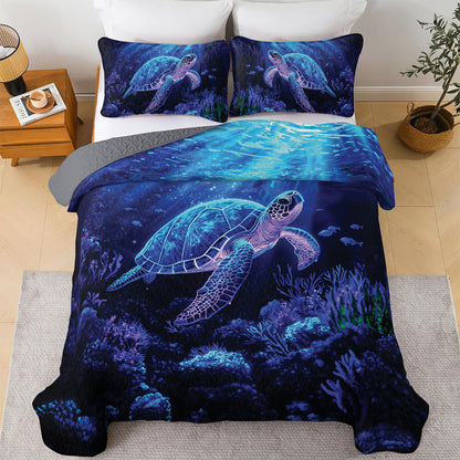 Shineful All Season Quilt 3-Piece Set Deep Sea Serenade