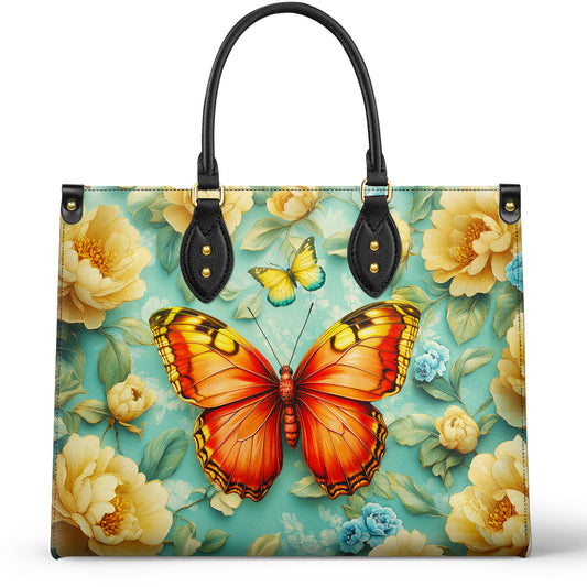 Shineful Leather Bag Radiant Summer Butterfly