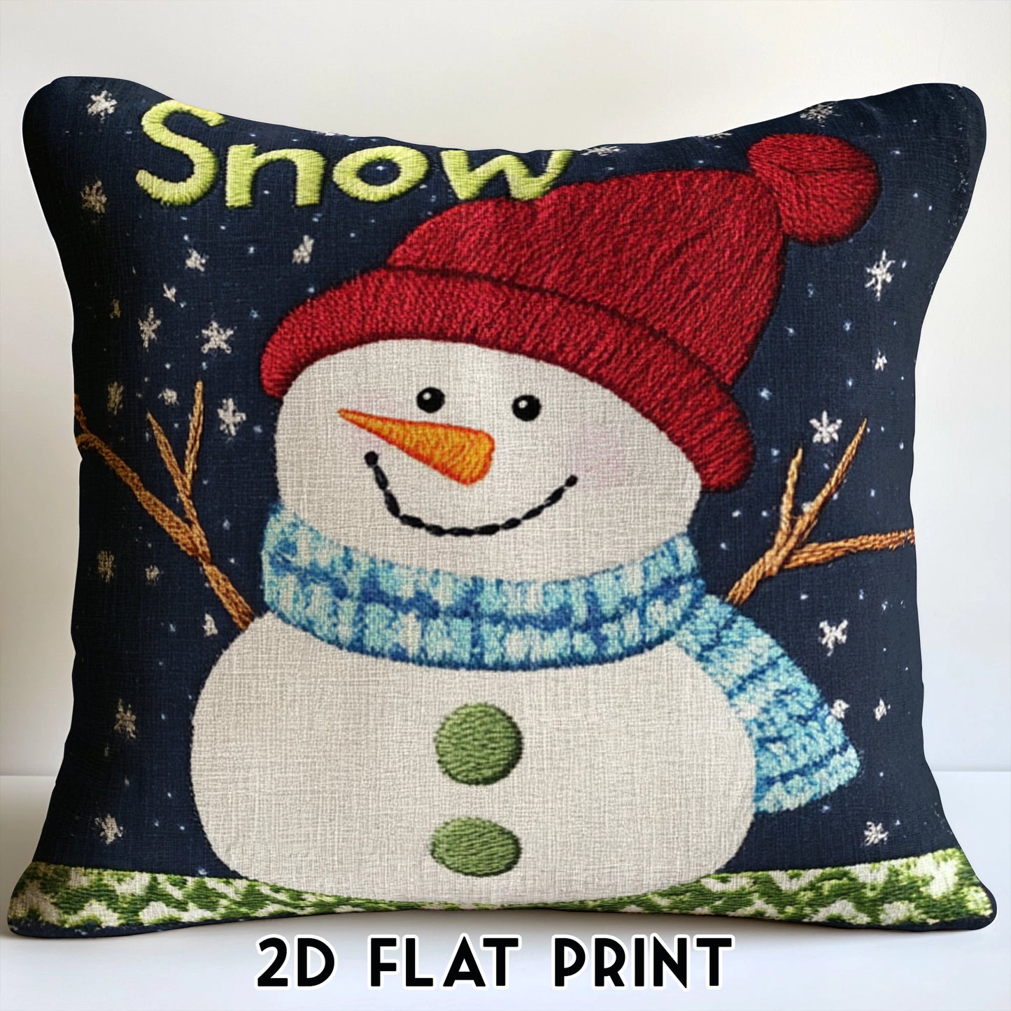 Shineful Pillow 2D Flat Print Christmas Frosty Friend