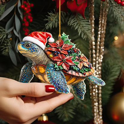 Shineful 2D Acrylic Ornament Festive Sea Turtle Spirit