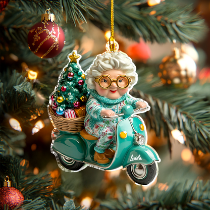 Shineful Personalized 2D Acrylic Ornament Christmas Scooter Granny