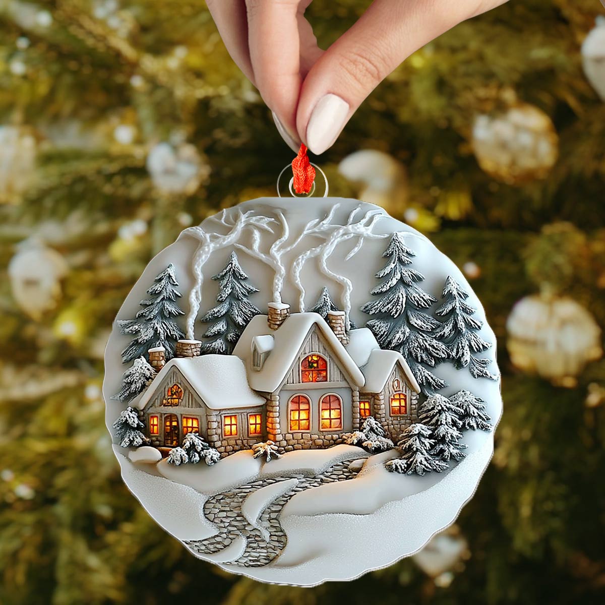 Shineful 2D Acrylic Ornament Winter Village