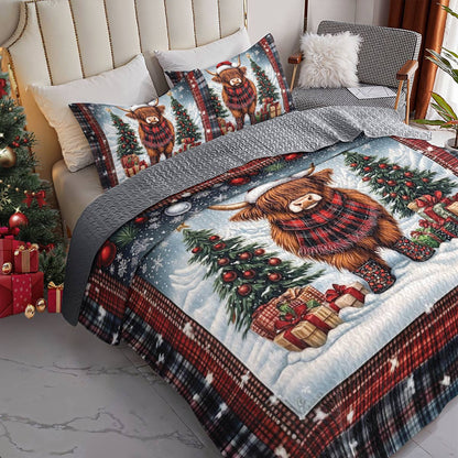 Shineful All Season Quilt 3-Piece Set Mooey Christmas