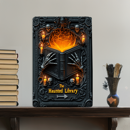 Shineful 2D Metal Sign The Haunted Library