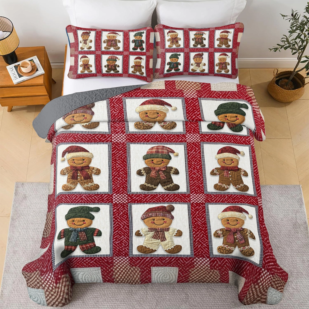 Shineful All Season Quilt 3-Piece Set Gingerbread Dreams