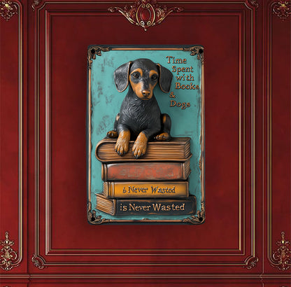 Shineful 2D Metal Sign Book Pup