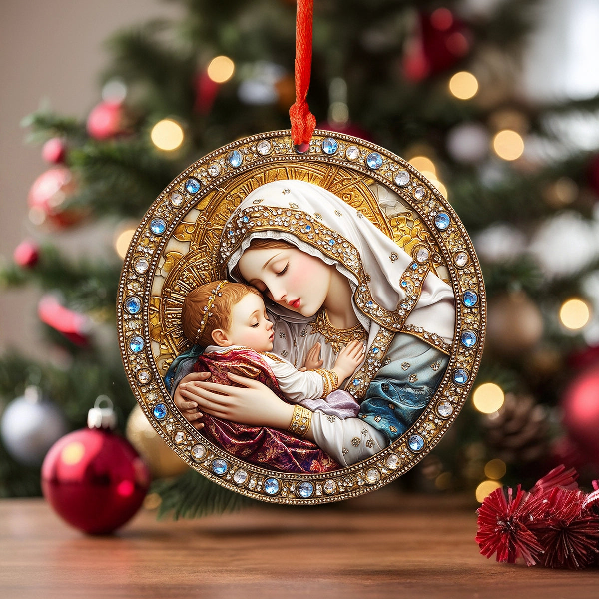 Shineful 2D Acrylic Ornament Sacred Mother Maria Christmas