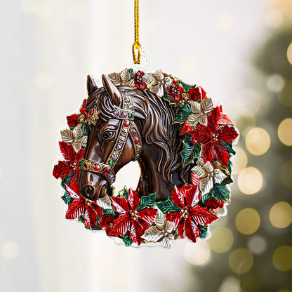 Shineful 2D Acrylic Ornament Poinsettia Majestic Horse Collection