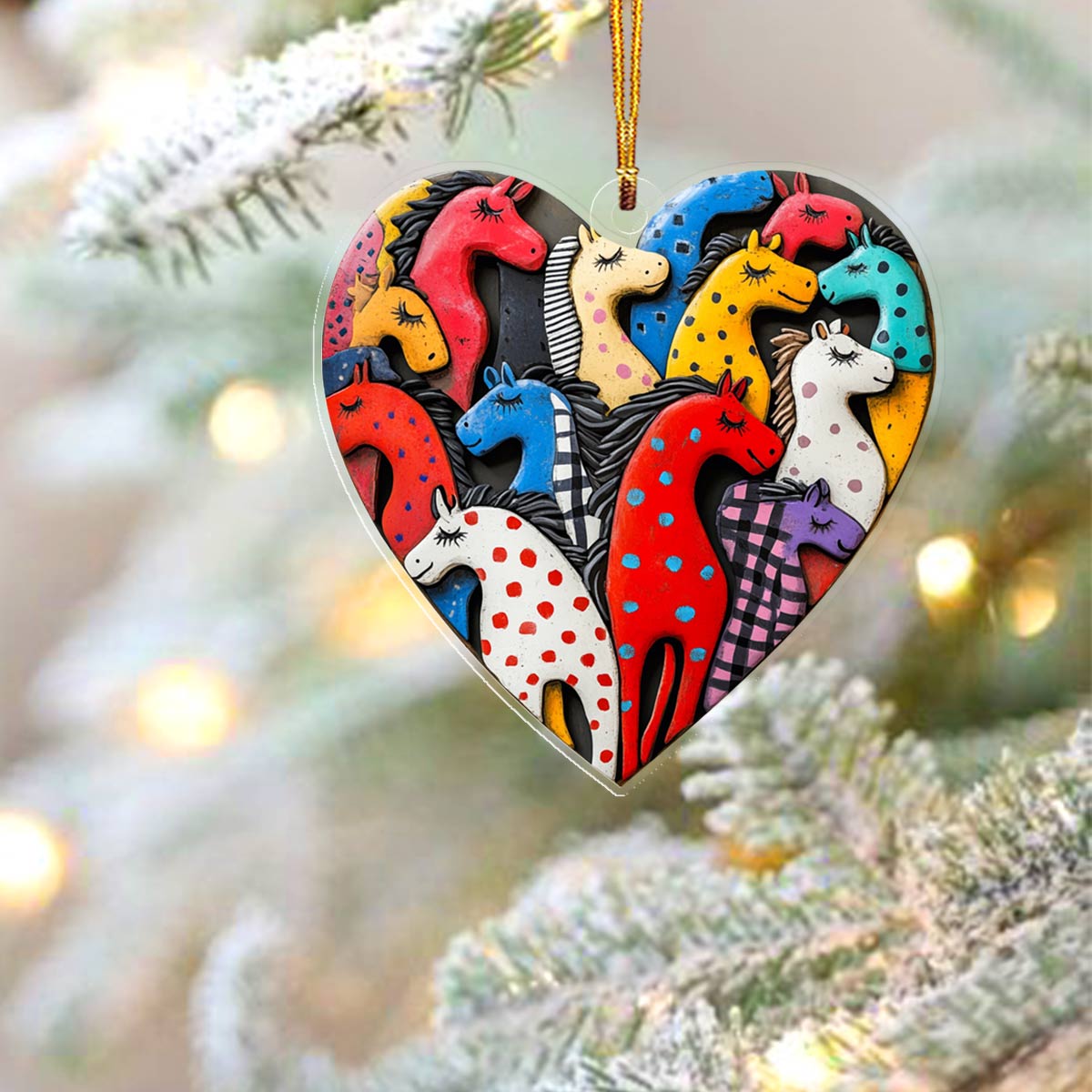 Shineful Acrylic Ornament Pretty Colorful Horses