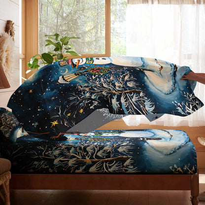 Shineful 4-Piece Bed Sheet Set - Frosty Night