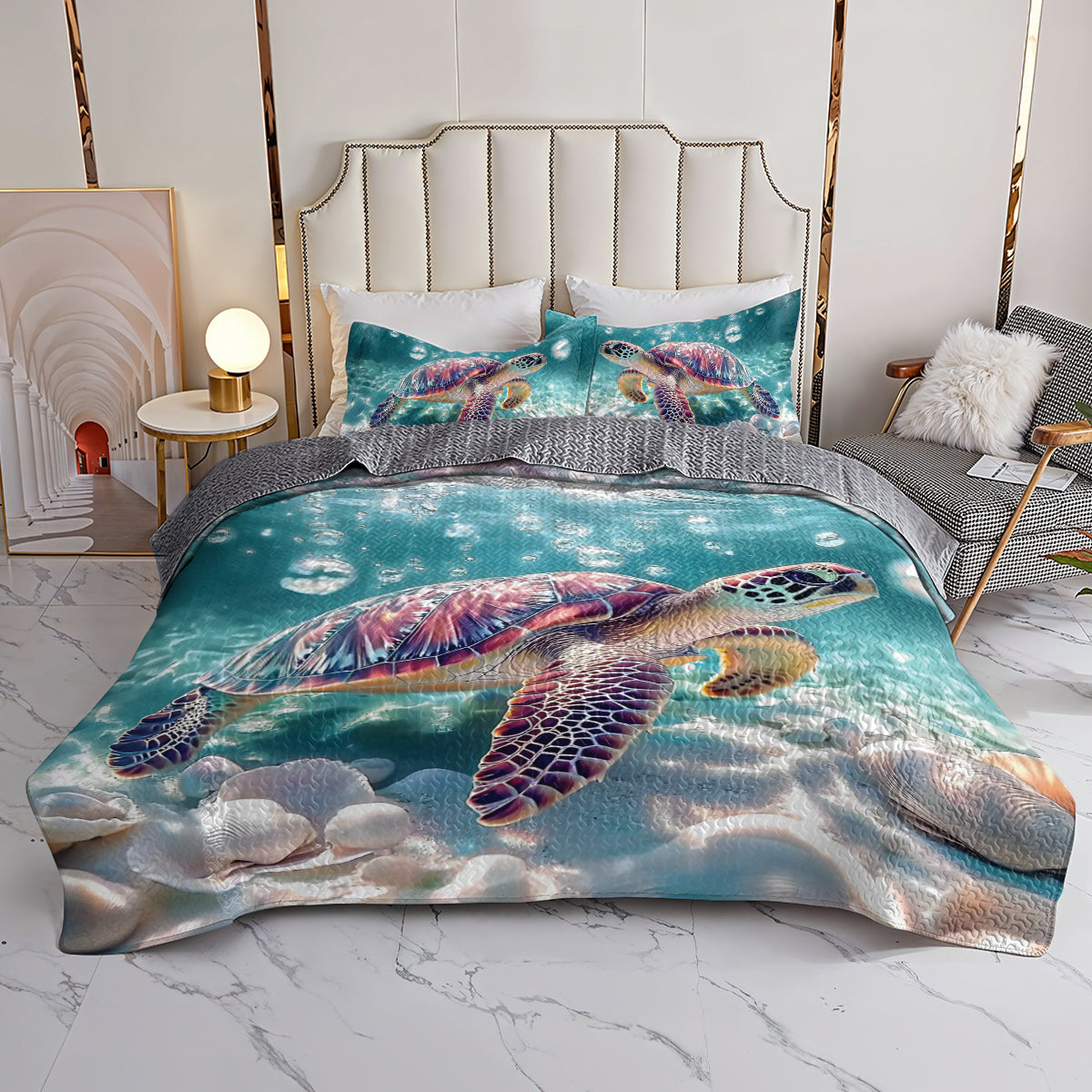 Shineful All Season Quilt 3-Piece Set Sea Treasure