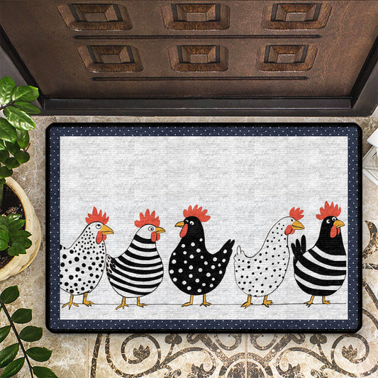 Tapis de sol antidérapant ultra fin et brillant, tapis de cuisine, motif poulet amusant