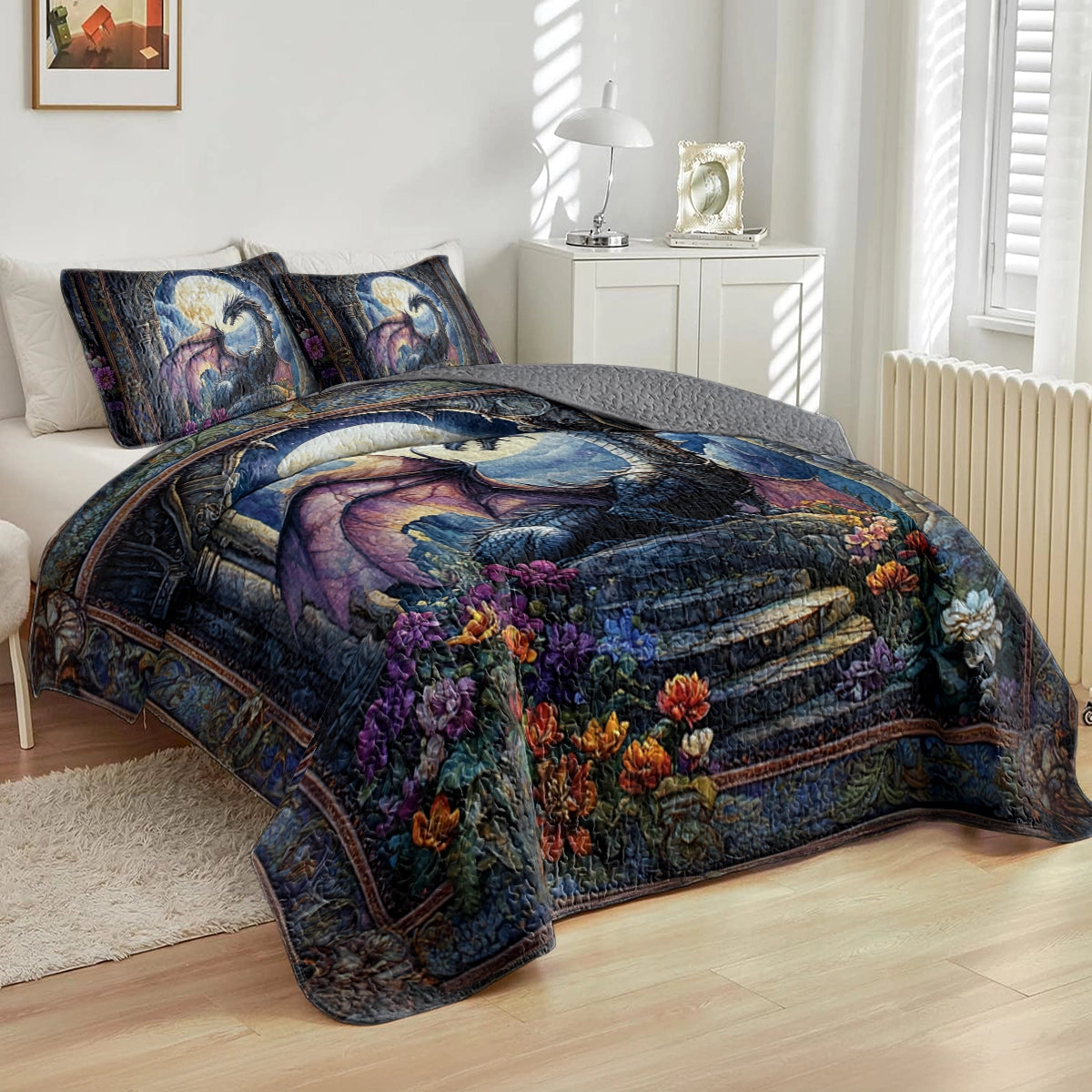 Shineful All Season Quilt 3-Piece Set Moonlit Guardian