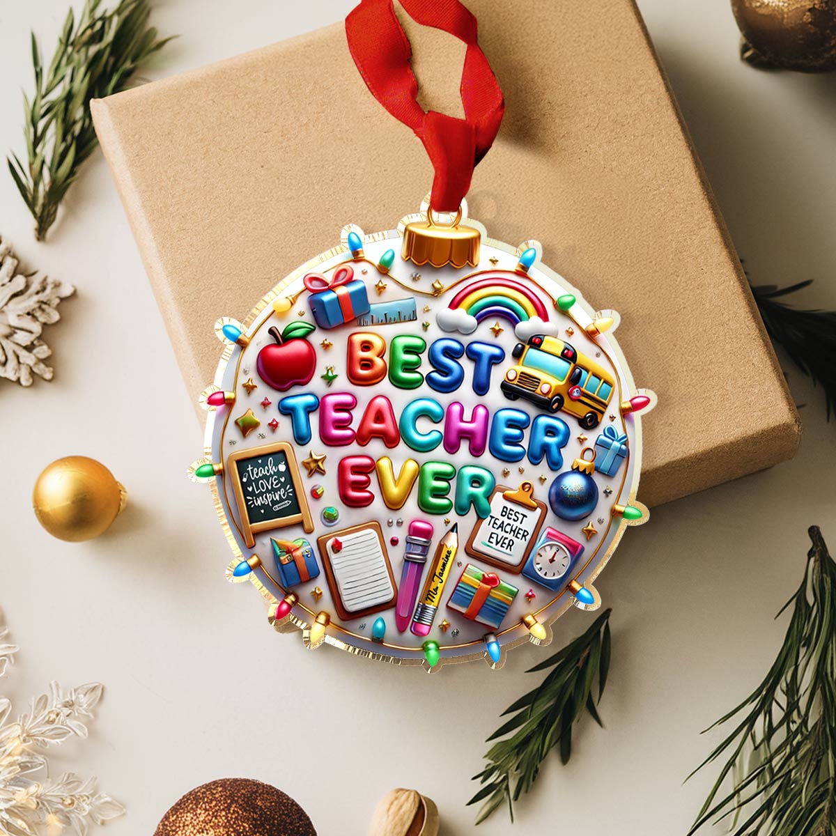 Shineful Acrylic Ornament Personalized Happy Christmas Teacher