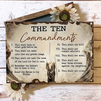 Shineful 2D Metal Sign Holy Commandments