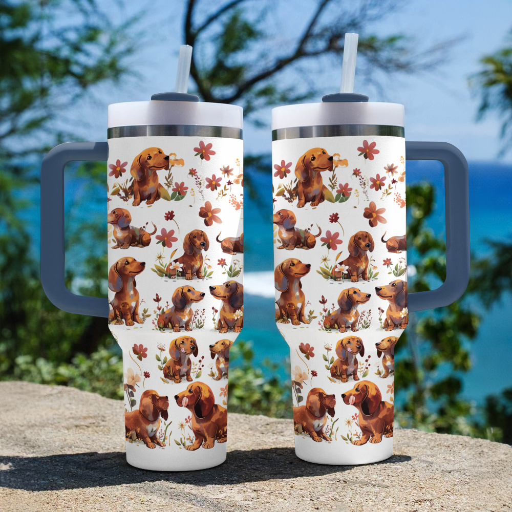 Shineful Tumbler Autumn Dachshund Garden
