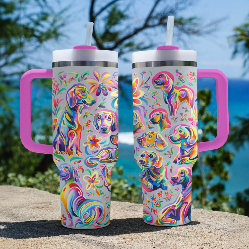 Shineful Tumbler Neon Dachshund Delight