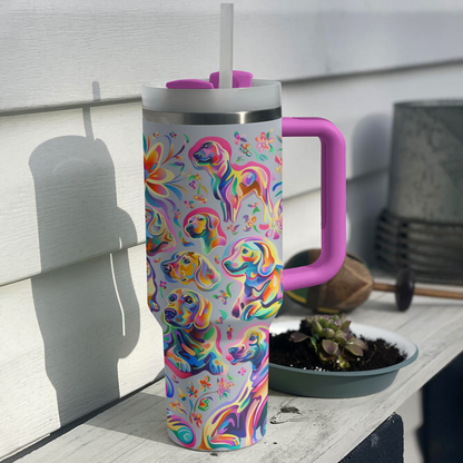 Shineful Tumbler Neon Dachshund Delight