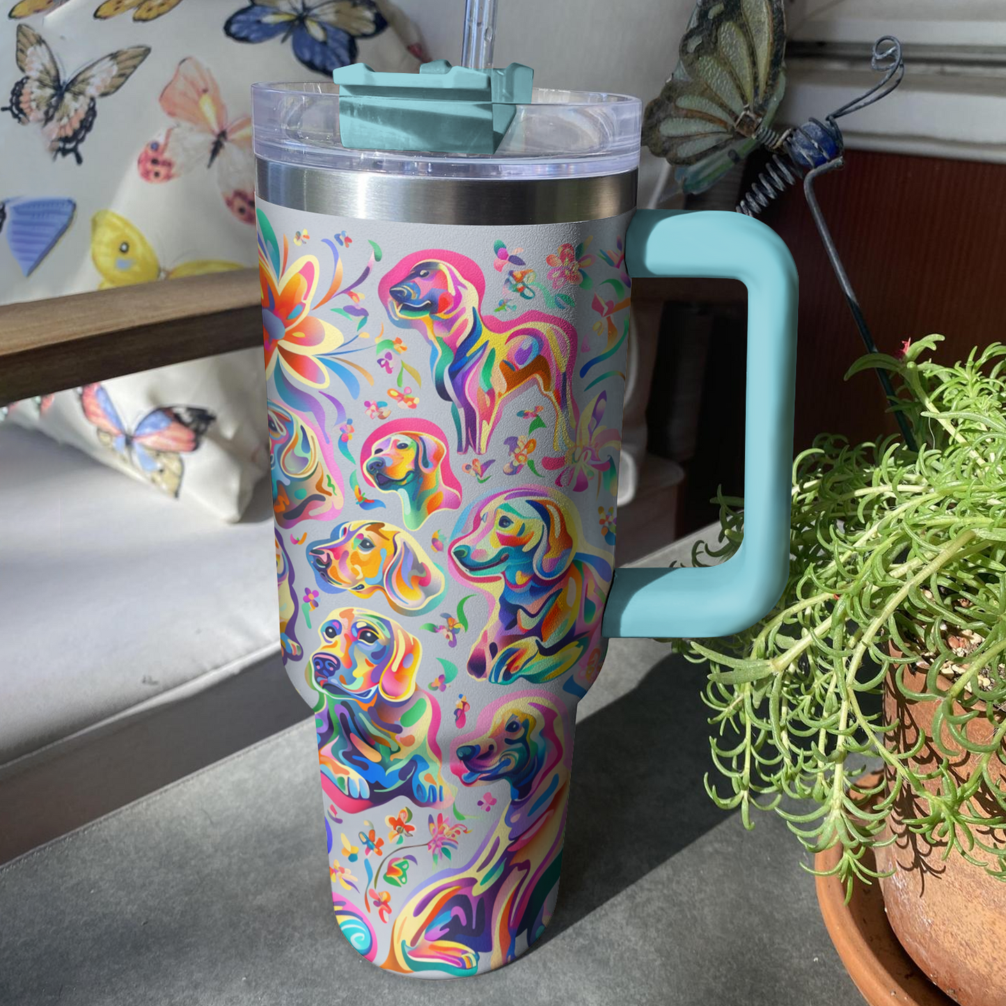 Shineful Tumbler Neon Dachshund Delight