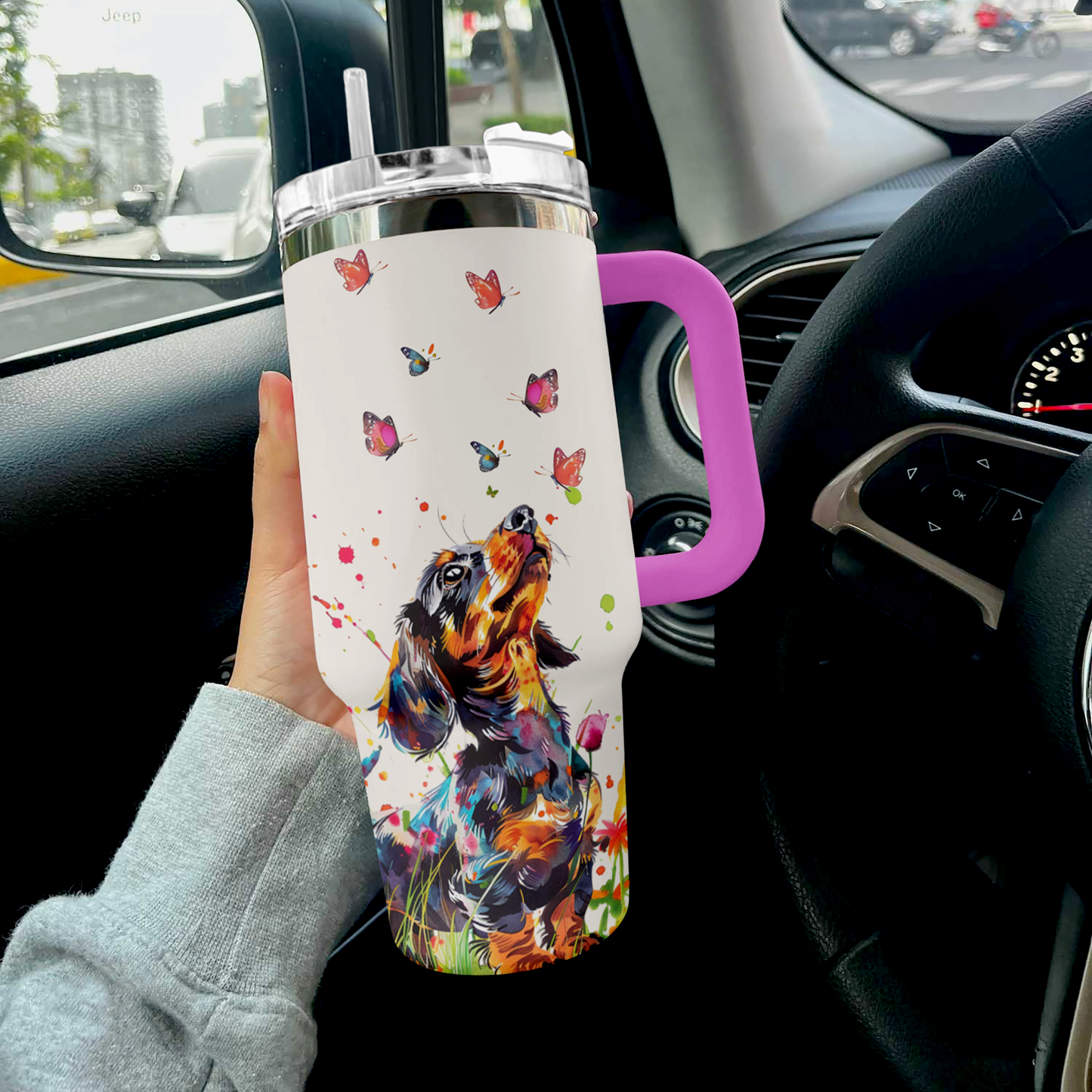 Shineful Tumbler Personalized Colorful Dachshund