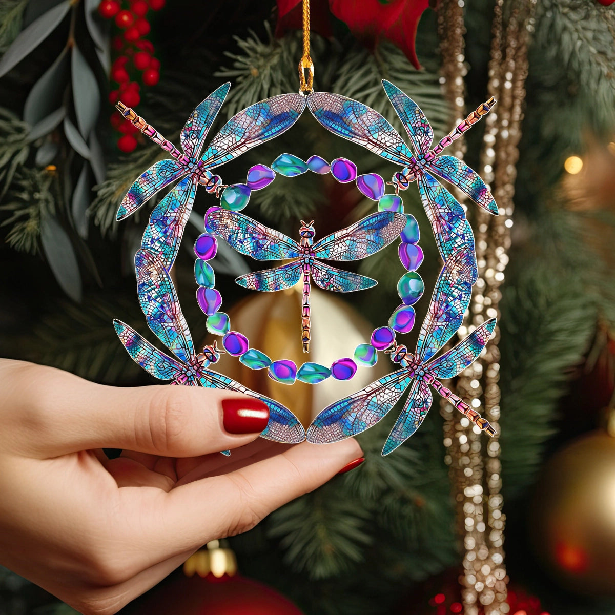 Shineful 2D Acrylic Ornament Enchanted Dragonfly Dreamcatcher