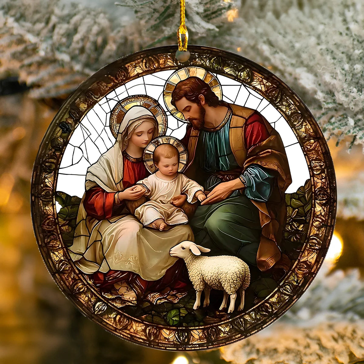 Glänzendes 2D-Acryl-Ornament „Blessed Glow Family“ 