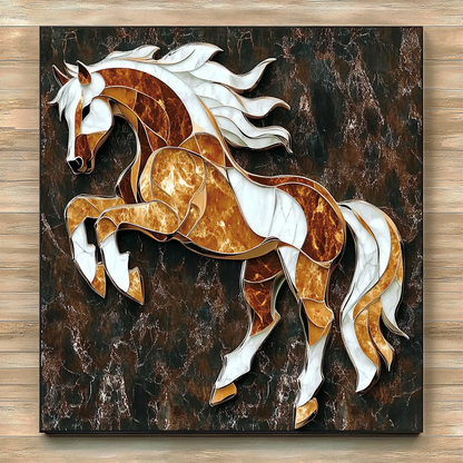 Shineful 2D Metal Sign Golden Stallion