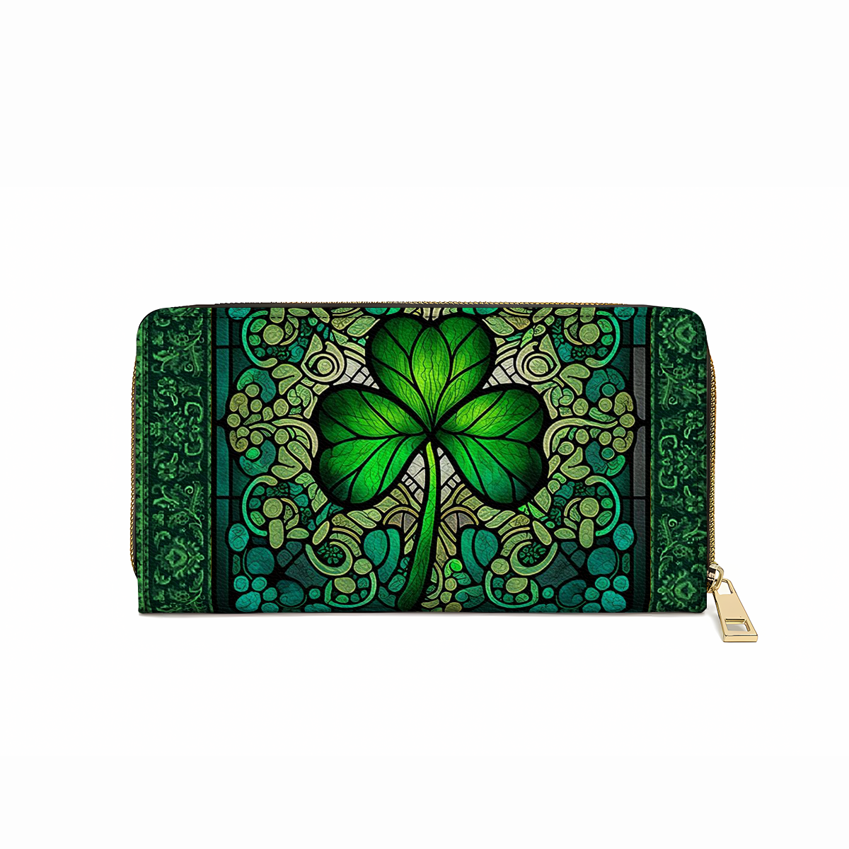 Shineful Leather Clutch Purse With Wristlet Strap Handle Celtic Charm