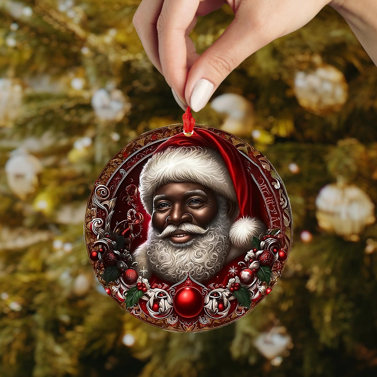 Shineful 2D Acrylic Ornament Joyful Santa