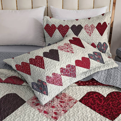 Shineful All Season Quilt 3-Piece Set - Romantic Heart