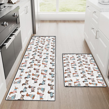 Tapis de sol antidérapant ultra fin Shineful, tapis de cuisine Teckels ludiques