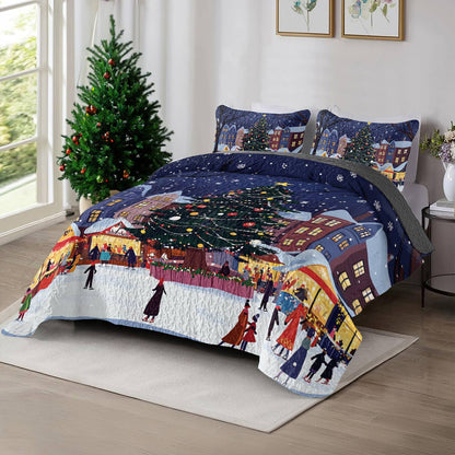 Shineful All Season Quilt 3-Piece Set Christmas Market