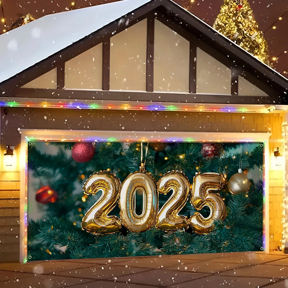 Shineful Garage Door Banner Decoration - Shineful 2025 Christmas Sparkle Balloon