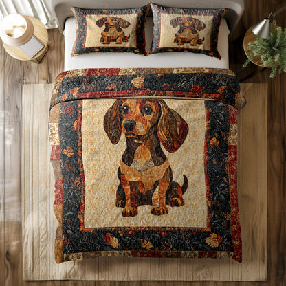 Shineful All Season Quilt 3-Piece Set Dachshund Delight