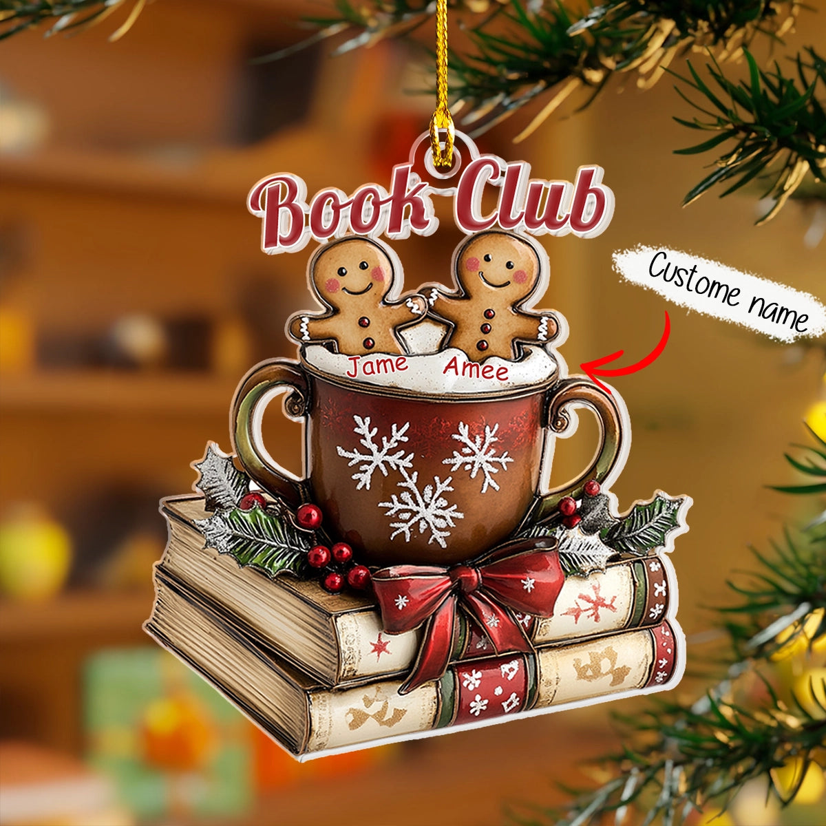 Shineful 2D Acrylic Ornament Personalized  Holiday Reads & Treats