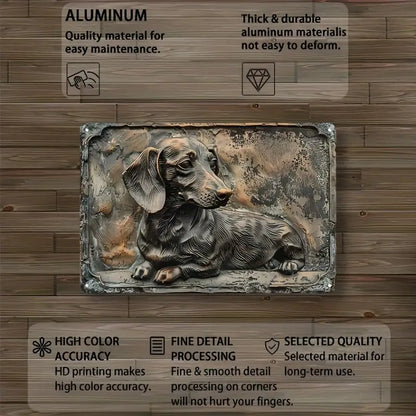 Shineful Metal Sign 2D Retro-Style Flat Dachshund Aluminum