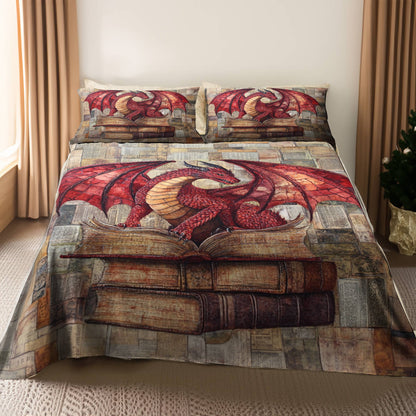 Shineful 4-Piece Bed Sheet Set Noble Dragon Books