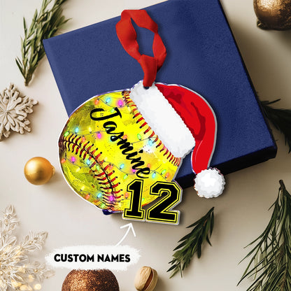 Shineful 2D Acrylic Ornament Personalized Softball Christmas