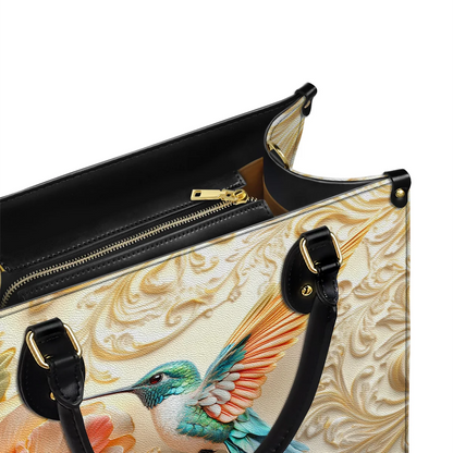 Shineful Leather Bag Golden Bloom Hummingbird