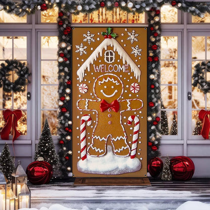 Shineful Door Cover - Gingerbread Welcome Door Cover