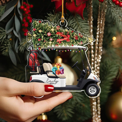 Shineful 2D Acrylic Ornament Personalized Golf Cart