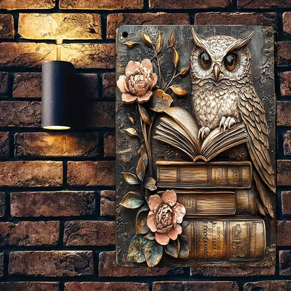 Shineful 2D Metal Sign Vintage Floral Owl