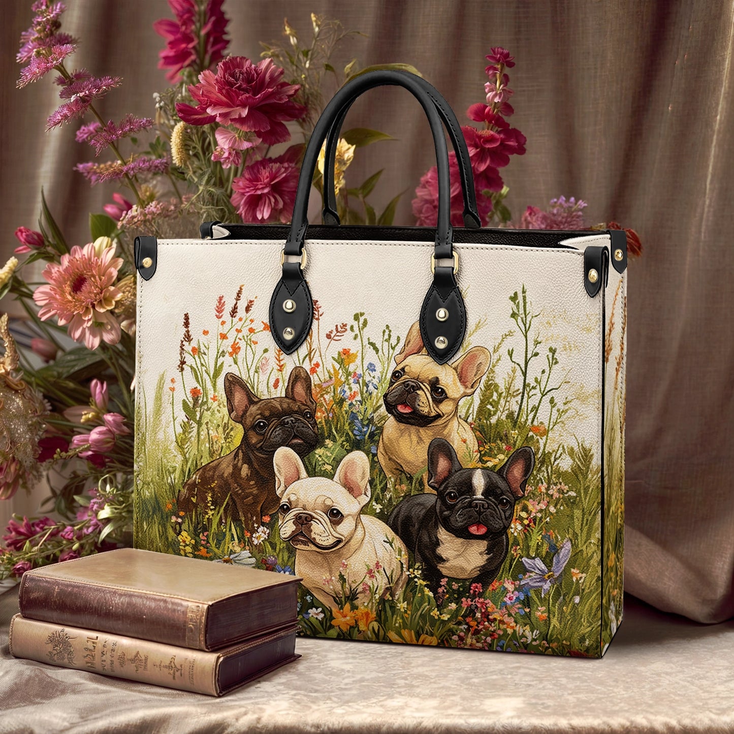 Shineful Leather Bag Frenchie Bloom