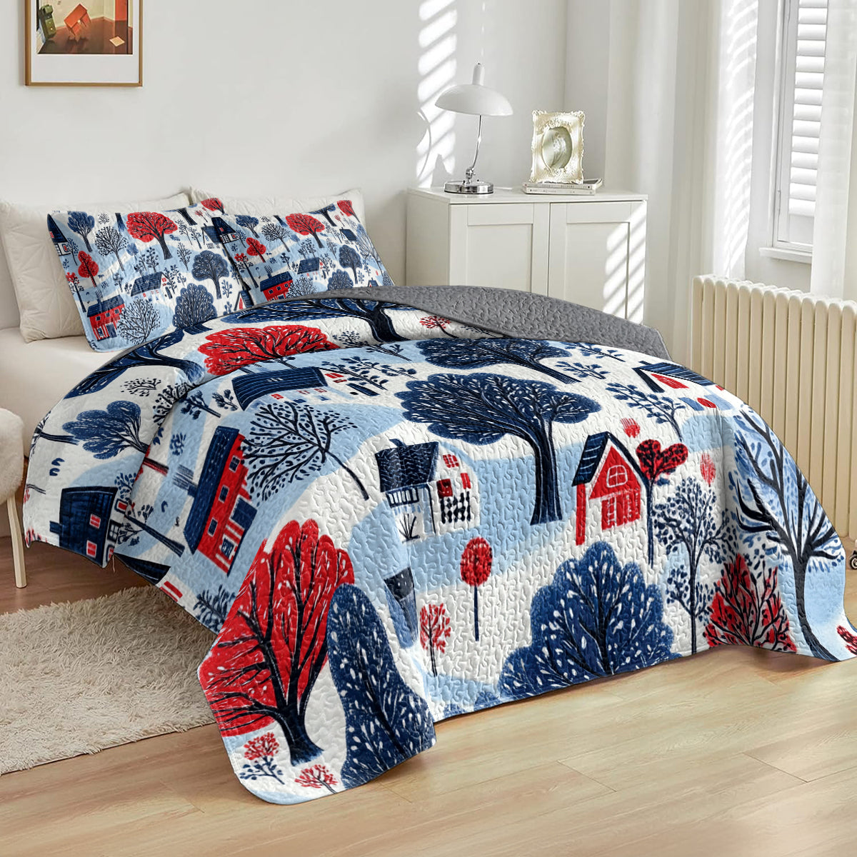 Shineful All Season Quilt 3-Piece Set - Winter Village