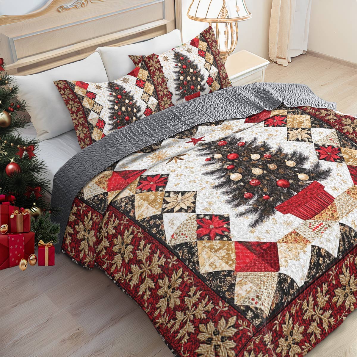 Shineful All Season Quilt 3-Piece Set Christmas Tree