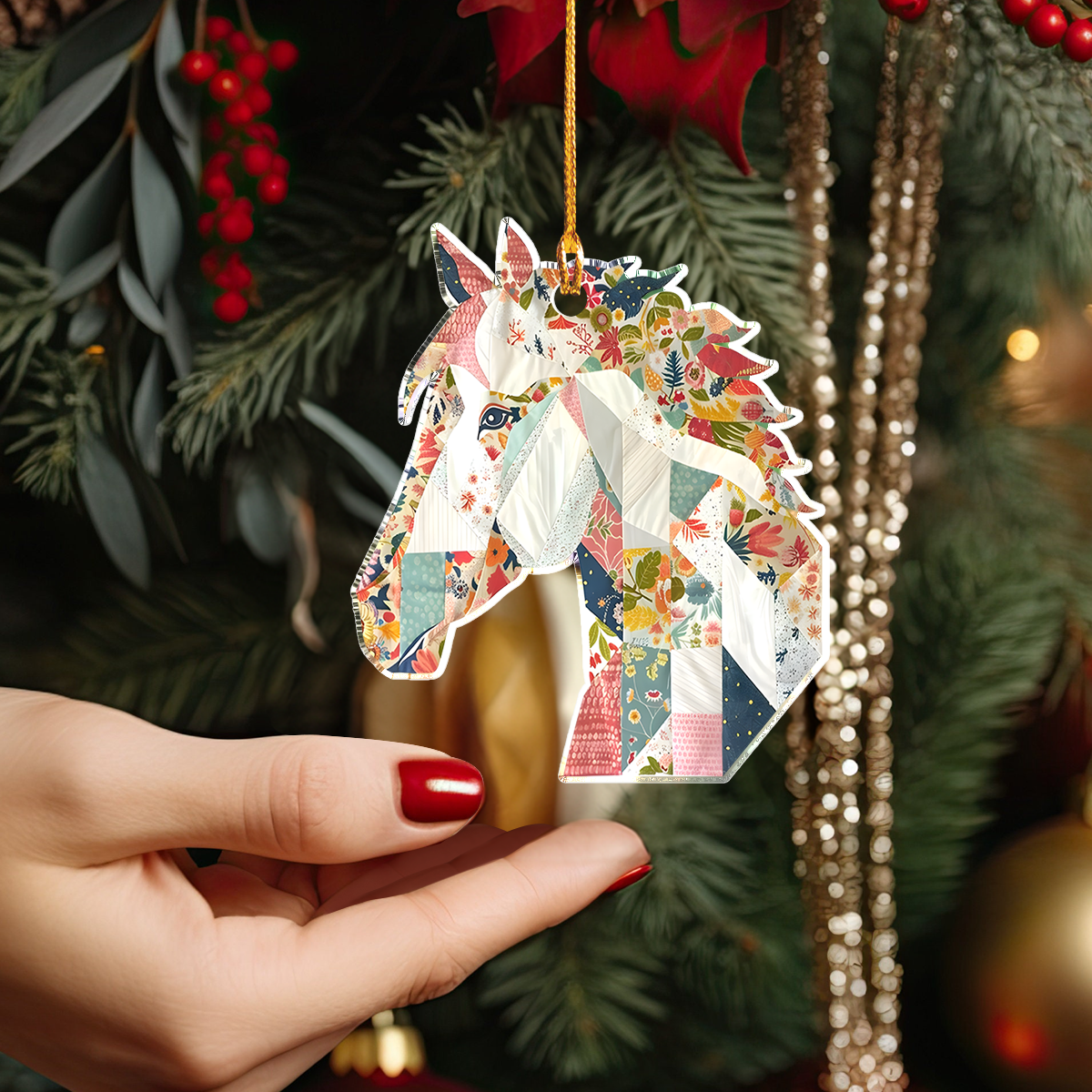 Shineful Decoration Ornament Gentle Floral Horse