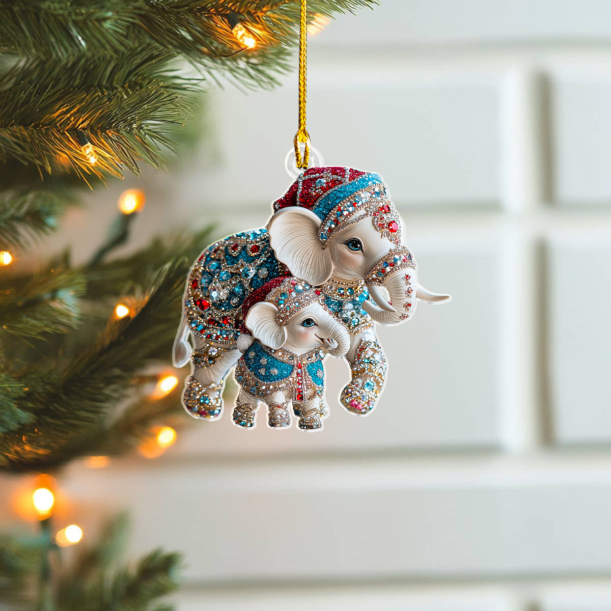 Shineful 2D Acrylic Ornament Twinkling Cheerful Elephant