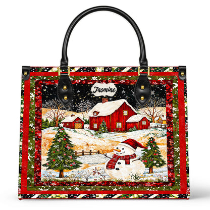 Shineful Leather Bag Snowman's Christmas Dream