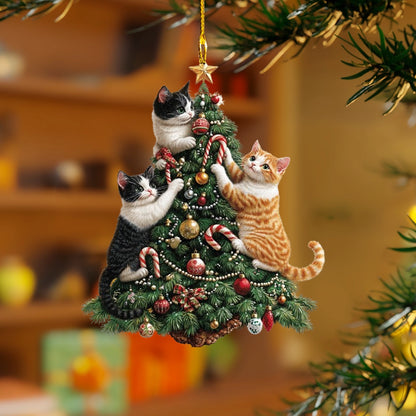 Shineful Acrylic Ornament Purrfectly Festive Cat Tree