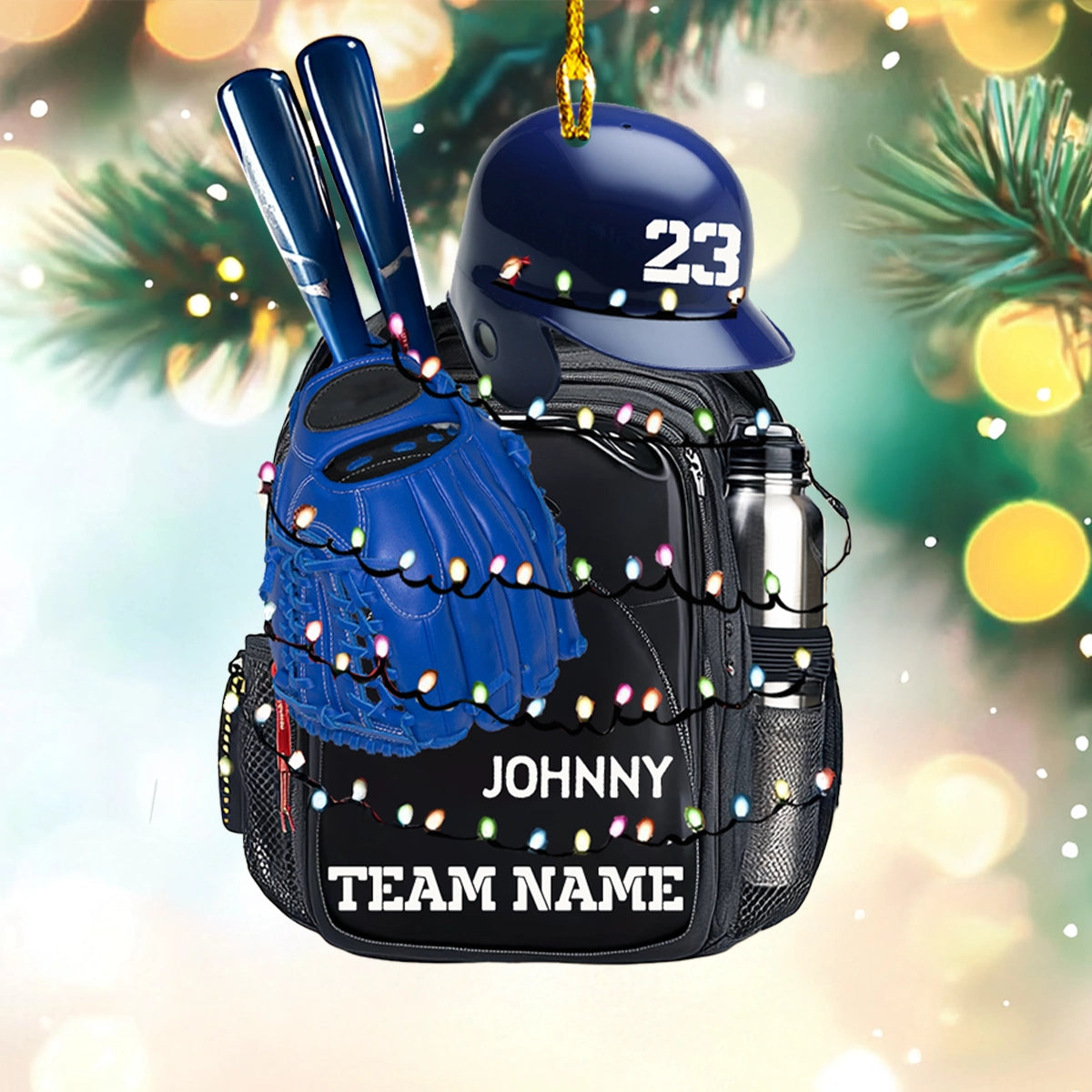 Shiny Acryl Ornament personalisierte Baseball Weihnachten Rucksack 